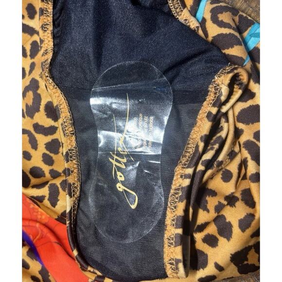 GOTTEX Leopard Print With Water Lily Floral 1 Piece Swimsuit NWT $178 - Picture 9 of 14